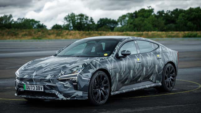 A photo of a pre-production Polestar 5 prototype.