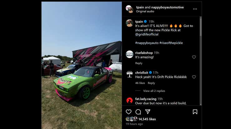 Image for T-Pain Has A Pickle Rick Drift Car Again